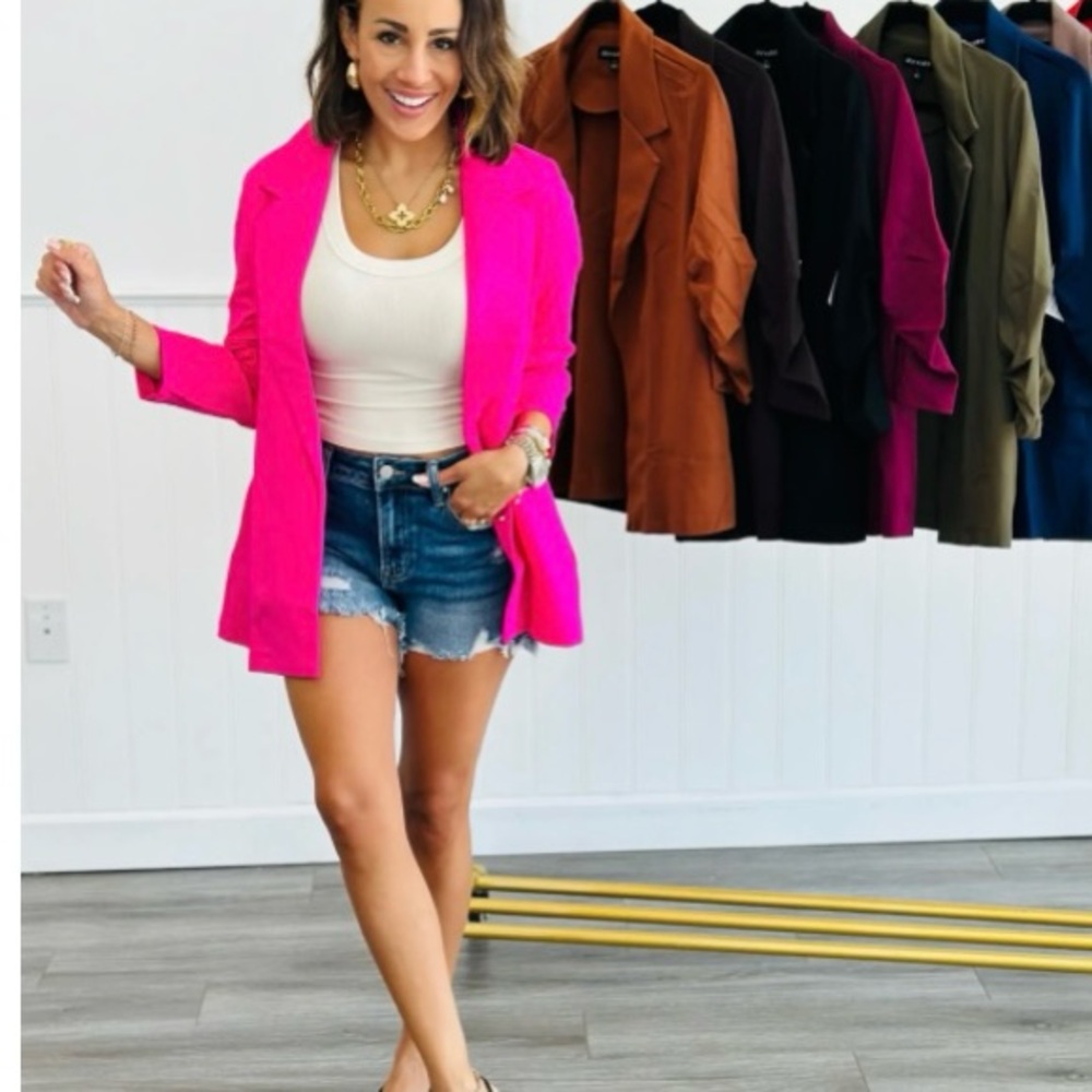 Vibrant Pink Blazer Jacket for Stylish Occasions